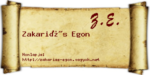 Zakariás Egon névjegykártya